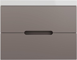 Style Line Тумба с раковиной Матис 80 подвесная тауп темный – фотография-1